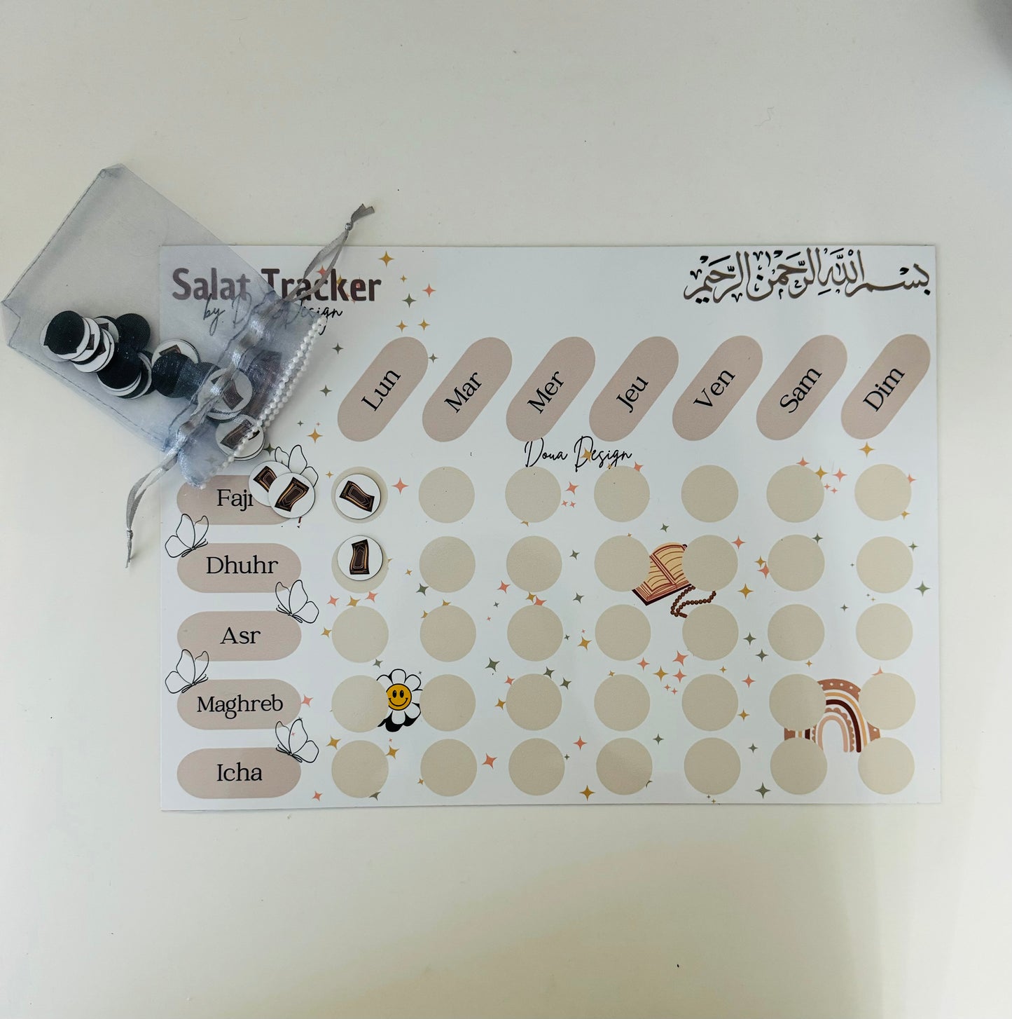 Salat Tracker Magnétique – Suivi Hebdomadaire des Prières